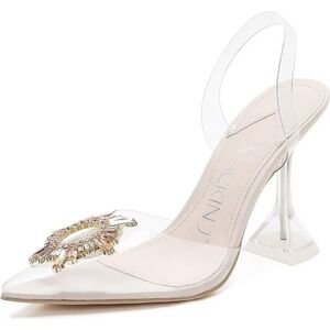 MACKIN J 188-6 Women's Dress Clear Sandal - Heels - Pointed Toe - Slip On - 11
